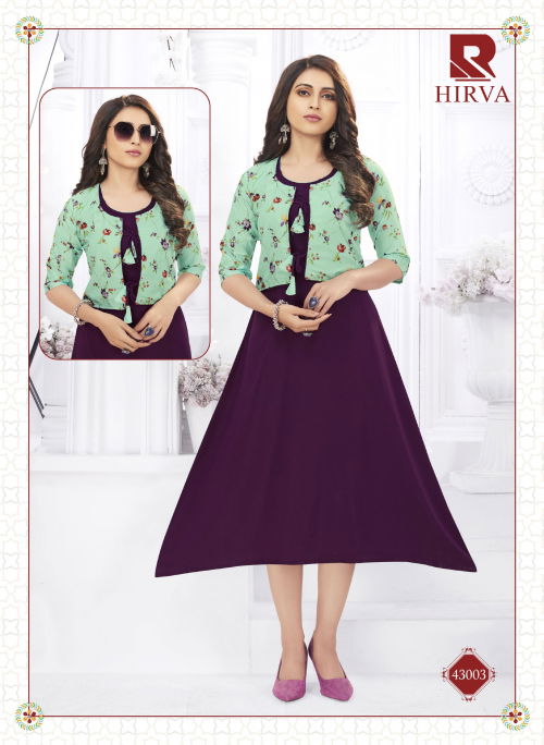 Raashi Hirva Designer Fancy Ethnic Wear Crepe Silk Anarkali Kurti Collection